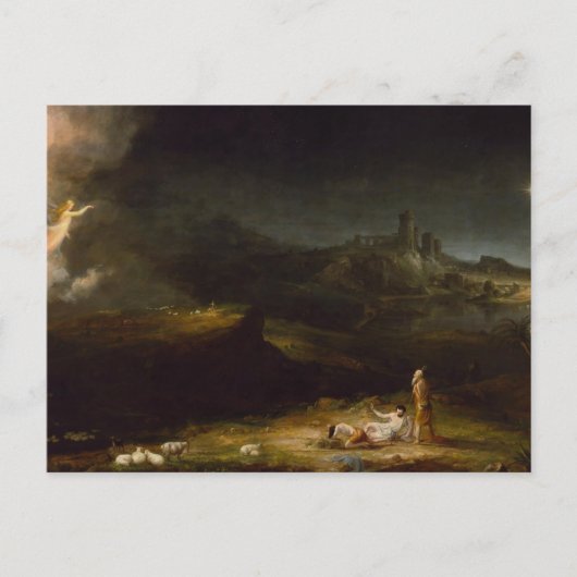 De engel die naar de herders kijkt, Thomas Cole Briefkaart (Voorkant)
