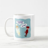 De engel en de duivel op mijn schouder koffiemok (Links)