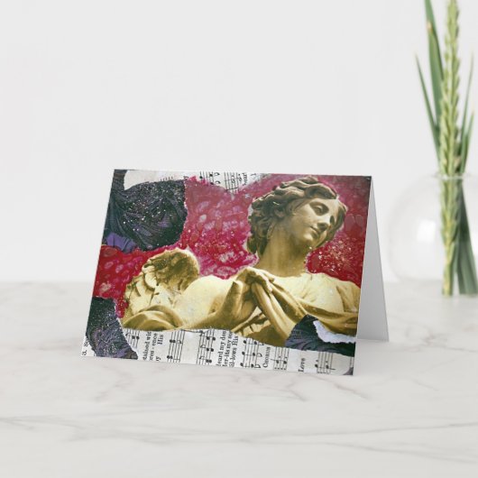 De engel Gemengde Roze Achtergrond van de Collage Kaart (Voorkant)