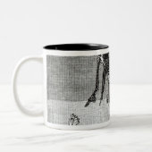 De engel houdt de sleutels van de hel vast tweekleurige koffiemok (Links)