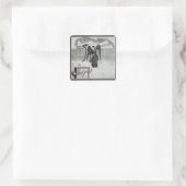 De engel houdt de sleutels van de hel vast vierkante sticker (Tas)