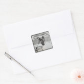 De engel houdt de sleutels van de hel vast vierkante sticker (Envelop)