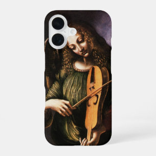 De engel in het groen met een vedel van Leonardo d iPhone 16 Hoesje