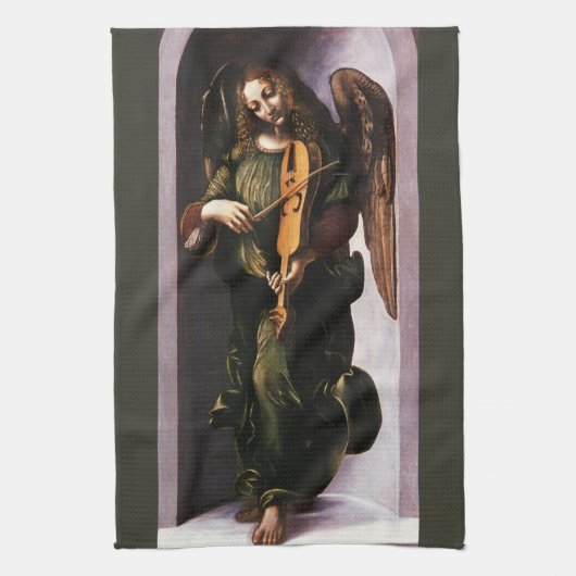 De engel in het groen met een vedel van Leonardo d Theedoek (Verticaal)