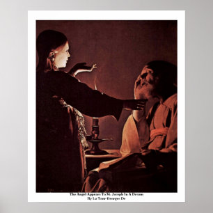 De engel lijkt op sint-Joseph in een droom Poster