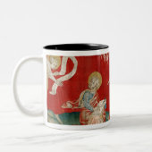 De engel met een open boek tweekleurige koffiemok (Links)