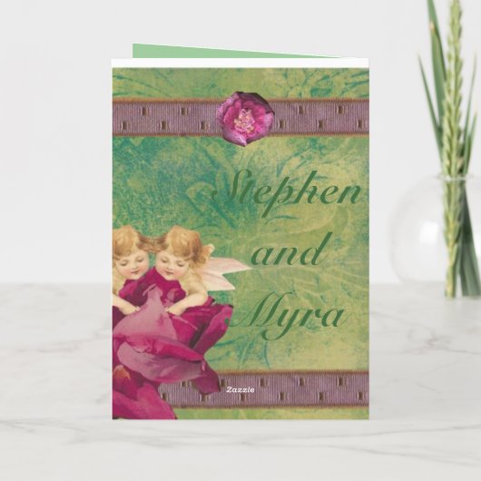 De engel nam dankt u toe bedankkaart (Achterkant)