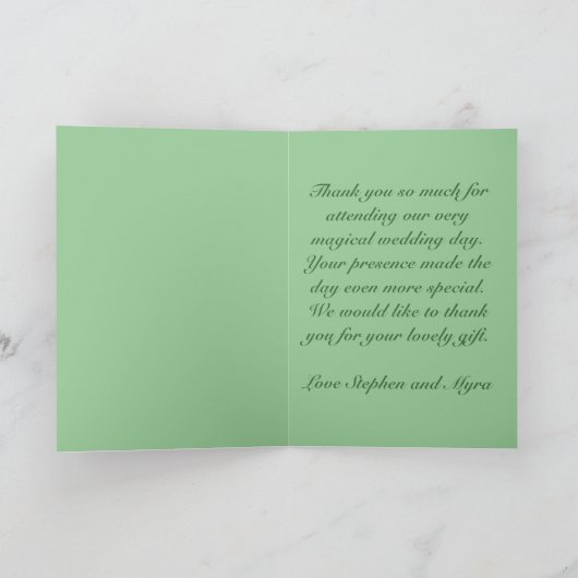 De engel nam dankt u toe bedankkaart (Binnen)