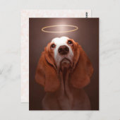 De Engel van Basset Hound Briefkaart (Voorkant / Achterkant)