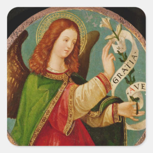 De engel van de aankondiging vierkante sticker