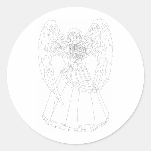 De Engel van de Chanoeka Ronde Sticker (Voorkant)
