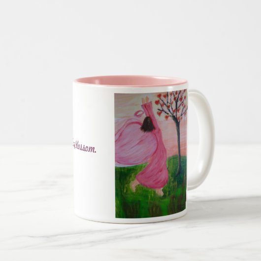 De engel van de liefde tweekleurige koffiemok (Voorkant rechts)