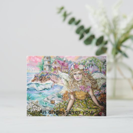 De engel van de parelschelpdieren, een engel sav.. briefkaart (Staand voorkant)
