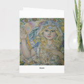 De engel van de poinsettia., Vrolijke Kerstmis Feestdagen Kaart (Achterkant)