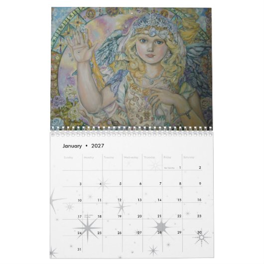De engel van de roos kwarts klok. kalender (Jan 2027)