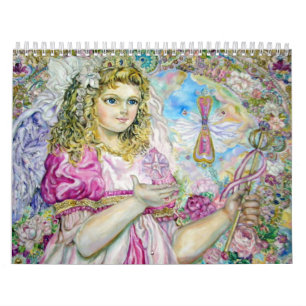 De engel van de roos kwarts klok. kalender