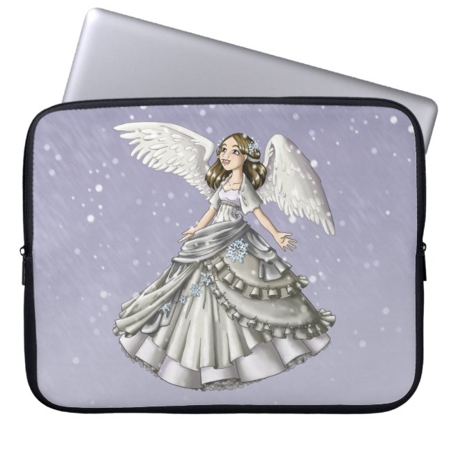 De Engel van de sneeuw Laptop Sleeve (Voorkant)
