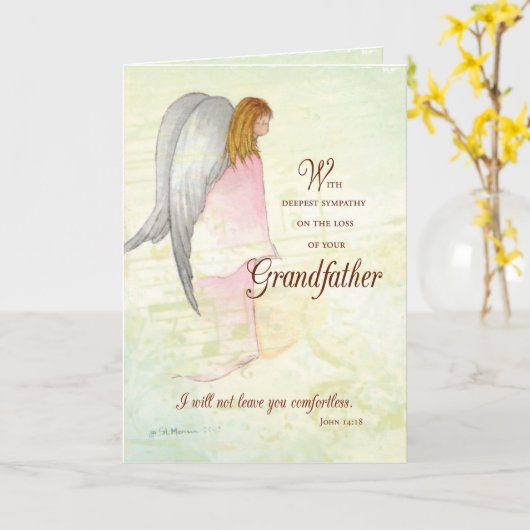 De Engel van de Sympathie van de grootvader Kaart (Gele Bloem)