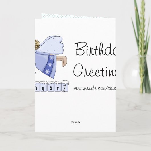 De Engel van de Verjaardag van januari Kaart (Achterkant)