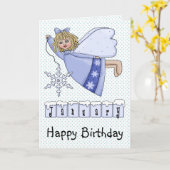 De Engel van de Verjaardag van januari Kaart (Gele Bloem)