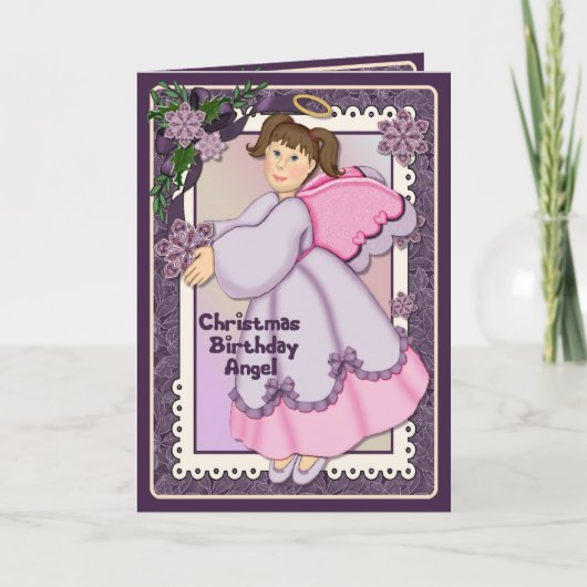 De Engel van de verjaardag - Vers binnen Feestdagen Kaart (Voorkant)