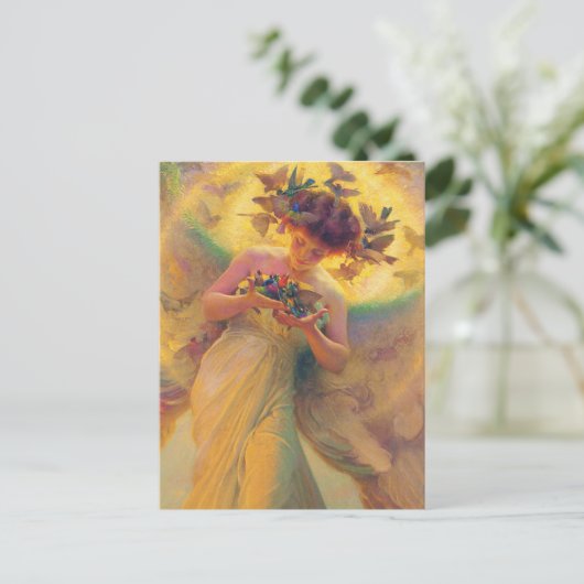 De engel van de vogels briefkaart (Staand voorkant)