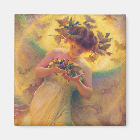 De engel van de vogels Franz Dvorak 1910 Magneet (Voorkant)