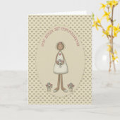 De Engel van het Meisje van de Heilige Communie Kaart (Gele Bloem)
