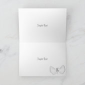 De Engel van het monogram vleugel-past aan Feestdagen Kaart (Binnen)