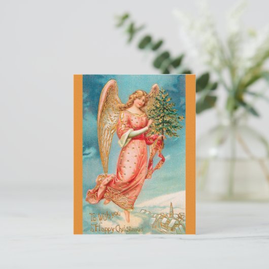 De engel van KERSTMIS Briefkaart (Staand voorkant)