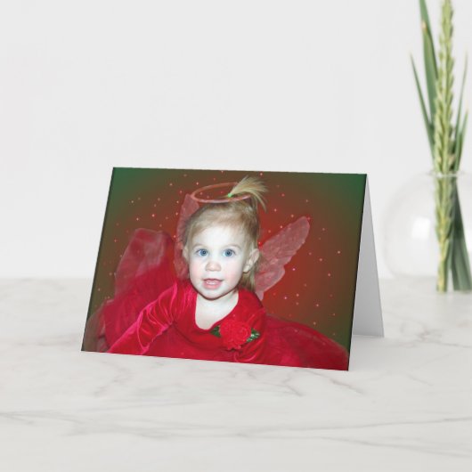 De Engel van Kerstmis Feestdagen Kaart (Voorkant)