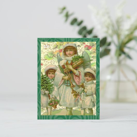 De Engel van Kerstmis Feestdagenkaart (Staand voorkant)