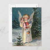 De "engel van Kerstmis " Feestdagenkaart (Voorkant / Achterkant)