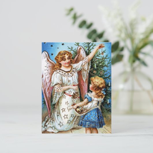 De Engel van Kerstmis Feestdagenkaart (Staand voorkant)