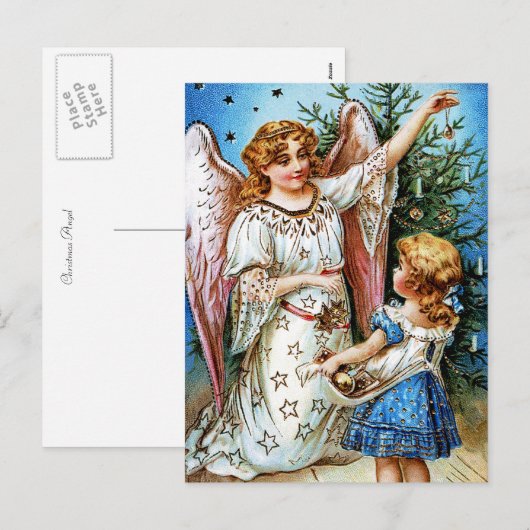 De Engel van Kerstmis Feestdagenkaart (Voorkant / Achterkant)