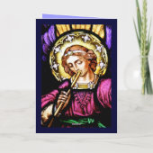 De Engel van Kerstmis met Trompet Feestdagen Kaart (Achterkant)