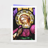 De Engel van Kerstmis met Trompet Feestdagen Kaart (Achterkant)