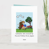 De Engel van Labrador van de chocolade met Liefde Kaart (Achterkant)