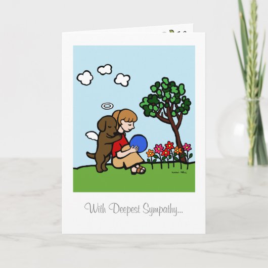 De Engel van Labrador van de chocolade met Liefde Kaart (Voorkant)