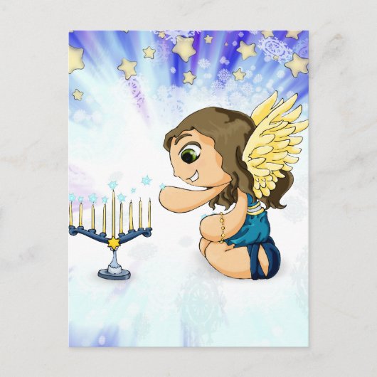 De Engel van Menorah Briefkaart (Voorkant)