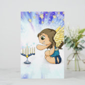 De Engel van Menorah Briefpapier (Staand voorkant)