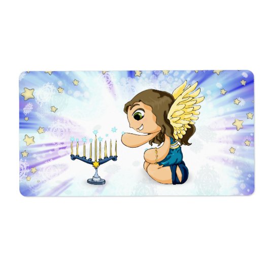 De Engel van Menorah Etiket (Voorkant)