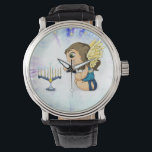 De Engel van Menorah Horloge<br><div class="desc">Origineel Kunstwerk door Thedustyphoenix. http://www.thedustyphoenix.com</div>