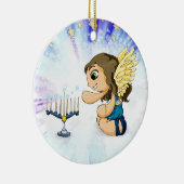 De Engel van Menorah Keramisch Ornament (Rechts)