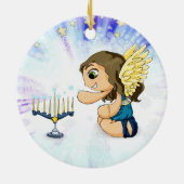 De Engel van Menorah Keramisch Ornament (Achterkant)