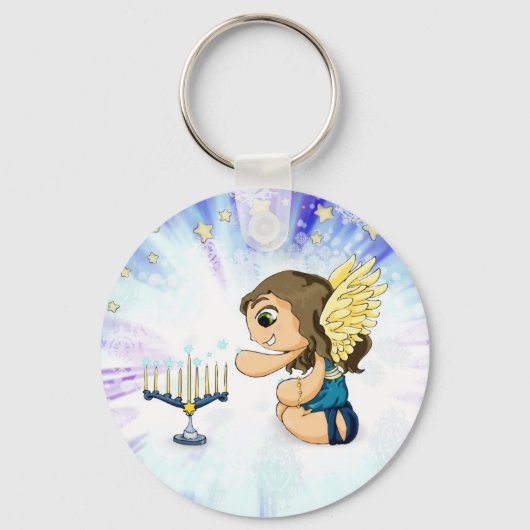 De Engel van Menorah Sleutelhanger (Voorkant)