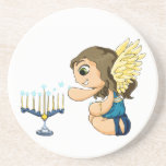 De Engel van Menorah Zandsteen Onderzetter<br><div class="desc">Origineel Kunstwerk door Thedustyphoenix.</div>