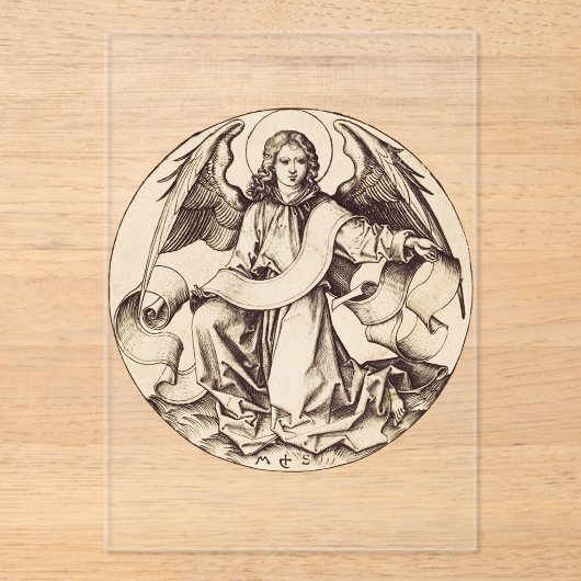 De Engel van Sint-Mattheüs - Fijn Kunstsymbool Acryl Uitnodigingen (Voorkant)