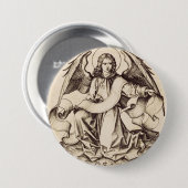De Engel van Sint-Mattheus - Fijn Kunstsymbool Ronde Button 7,6 Cm (Voorkant /achterkant)