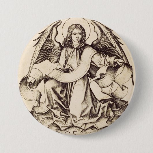 De Engel van Sint-Mattheus - Fijn Kunstsymbool Ronde Button 7,6 Cm (Voorkant)